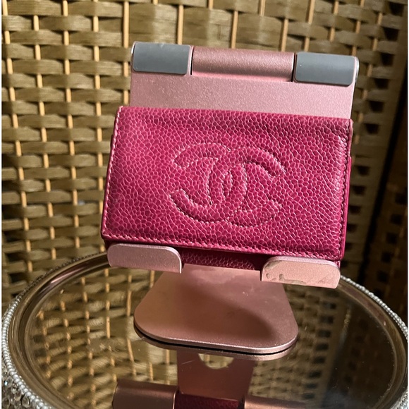 COPY - CHANEL  Vintage Pink Caviar Leather Six Key Holder Case Mini Wallet Pouch - Picture 5 of 5
